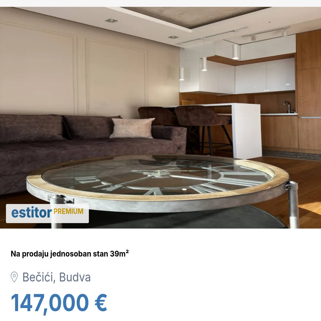 Sale, one bedroom apartment, 39m², Bečići, Budva