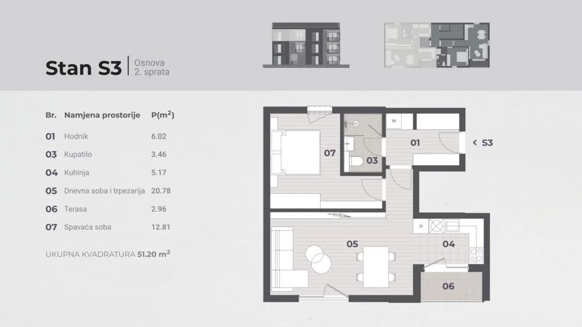 Sale, one bedroom apartment, 48m², Tivat, Crna Gora