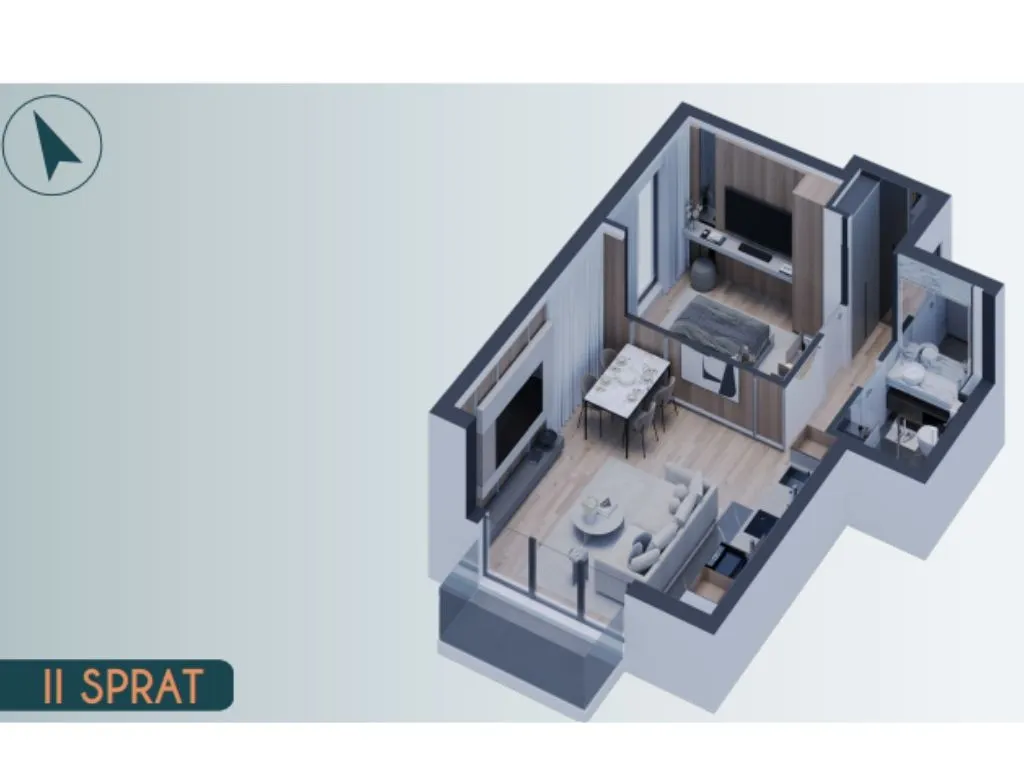 Sale, two bedroom apartment, 50m², Altina, Beograd