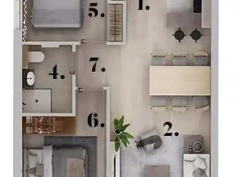 Sale, three bedroom apartment, 58m², Adice, Novi Sad Sve Podlokacije