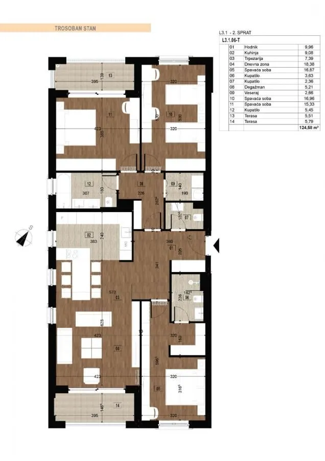 Prodaja, trosoban stan, 120m², Podgorica, Crna Gora