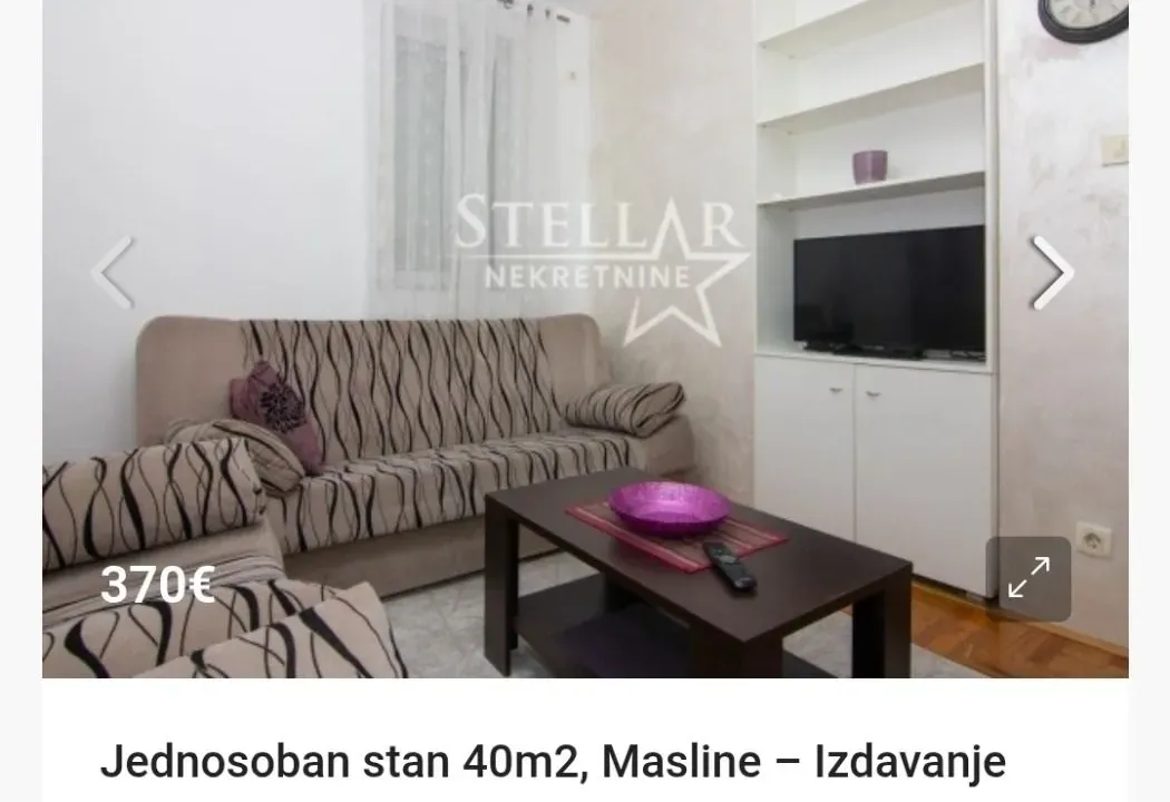 Izdavanje, stan, 40m², Masline, Podgorica
