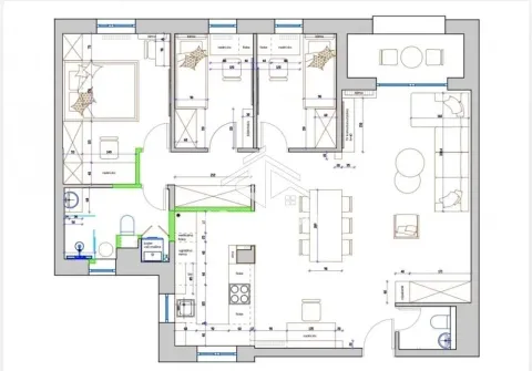 Arhitektonski plan stana sa rasporedom prostorija. - image 21