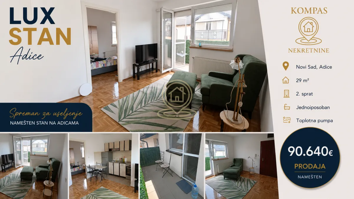 Prodaja, jednosoban stan, 29m², Adice, Novi Sad Sve Podlokacije