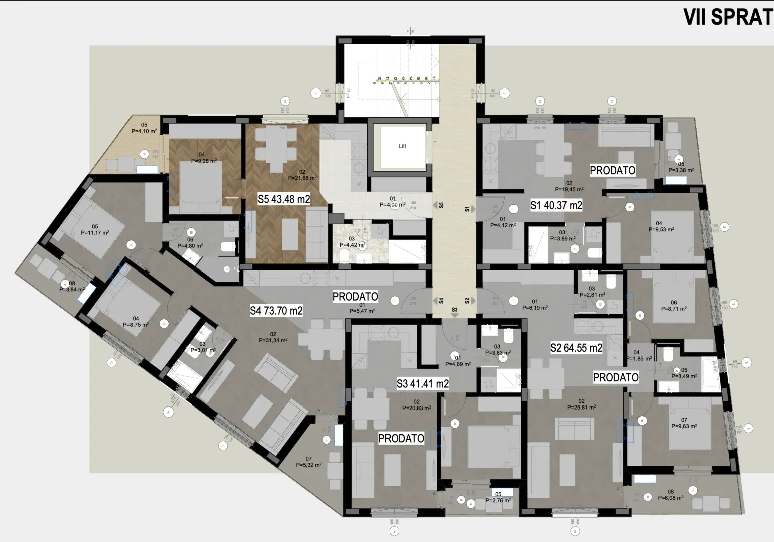 Sale, one bedroom apartment, 43m², Centar, Bar