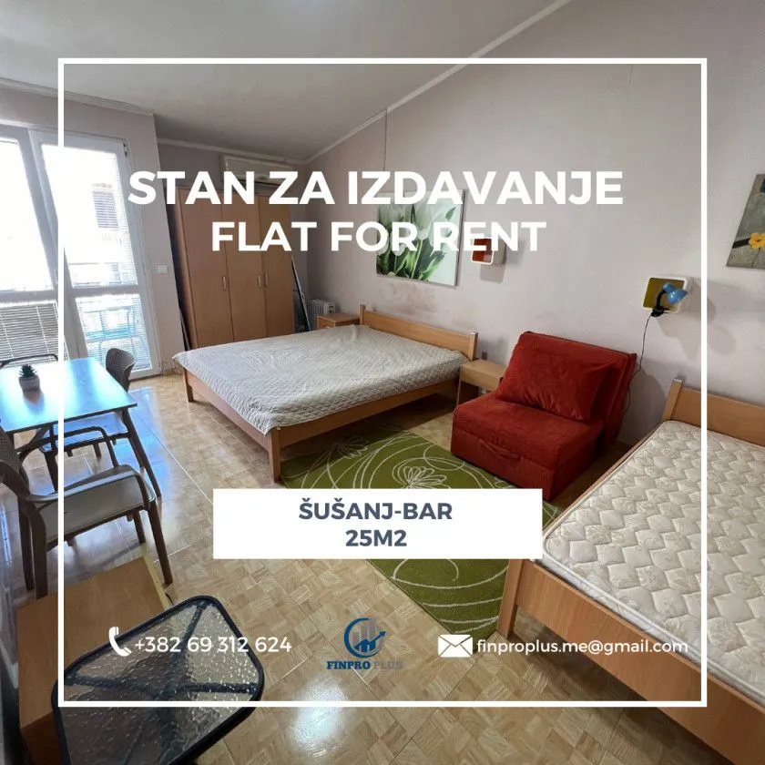 Izdavanje, stan, 25m², Šušanj, Bar