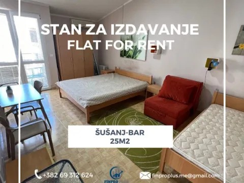 Izdavanje, stan, 25m², Šušanj, Bar - image 1