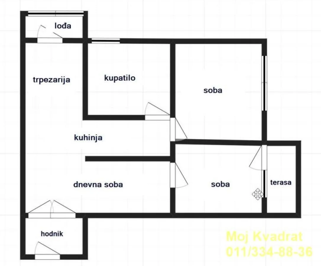 Sale, two bedroom apartment, 62m², Zemun Sve Podlokacije, Beograd