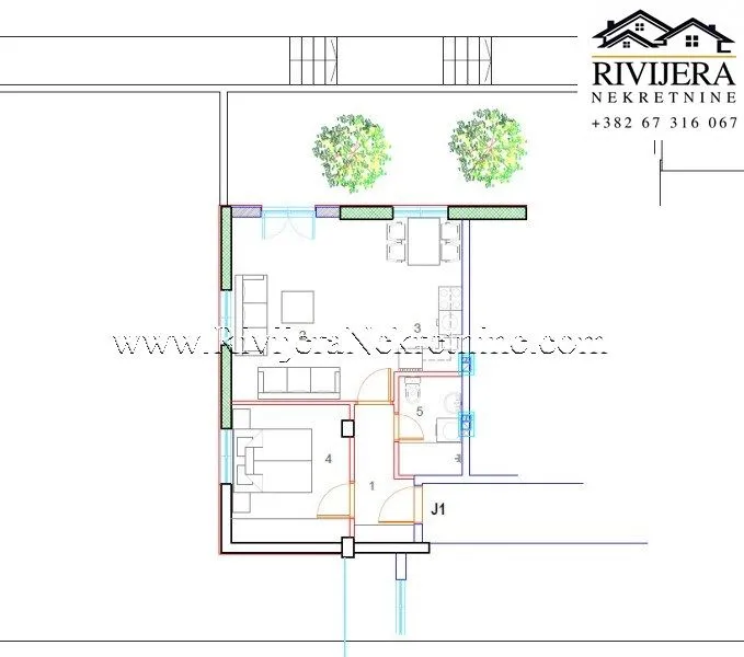 Prodaja, jednosoban stan, 60m², Dobrota, Kotor
