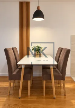Dining table with chairs in a modern interior. - image 6