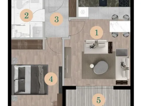 Prodaja, jednosoban stan, 43m², Bar, Crna Gora - image 2