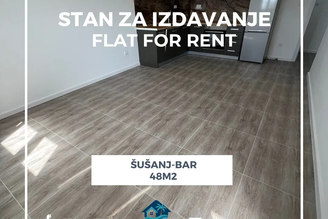 Rent, one bedroom apartment, 48m², Šušanj, Bar