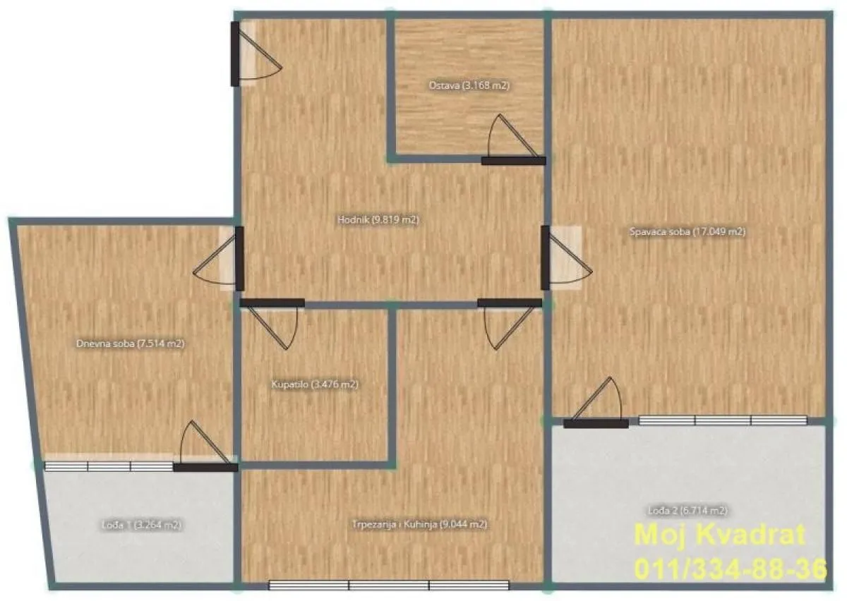 Sale, three bedroom apartment, 66m², Konjarnik, Voždovac Sve Podlokacije