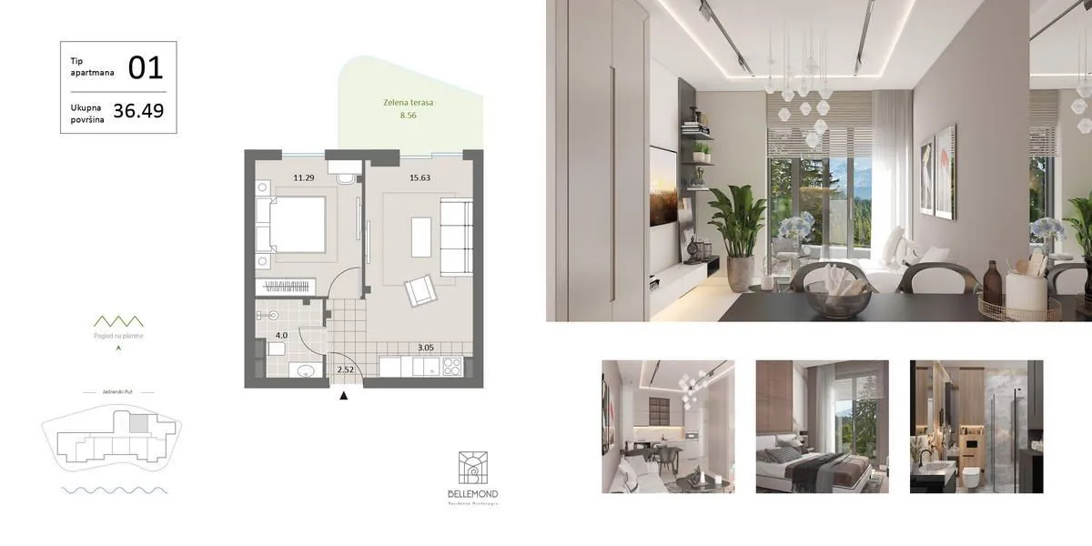 Sale, one bedroom apartment, 69m², Bečići, Budva