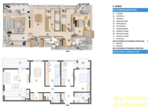 Sale, four bedroom apartment, 119m², Zemun Gornji Grad, Zemun Sve Podlokacije