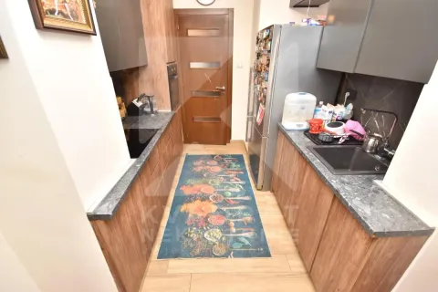 Manja kuhinja sa drvenim elementima, sudoperom i ugrađenim aparatima. - image 3