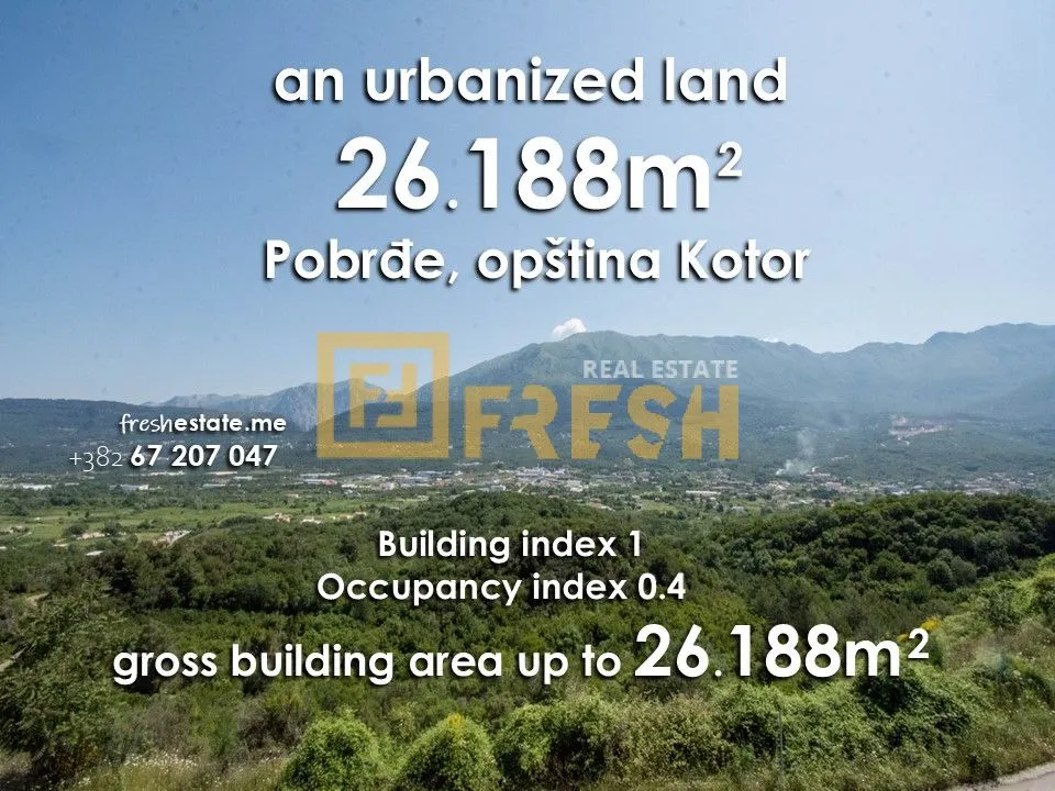 Prodaja, plac, 26188m², Kotor, Crna Gora