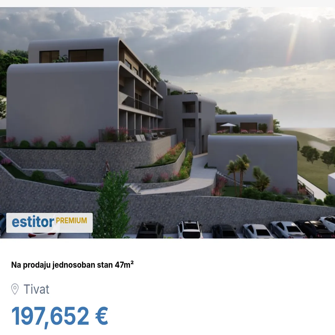 Prodaja, jednosoban stan, 47m², Tivat, Crna Gora