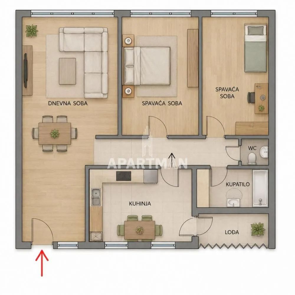 Sale, three bedroom apartment, 69m², Stari Merkator, Novi Beograd Sve Podlokacije