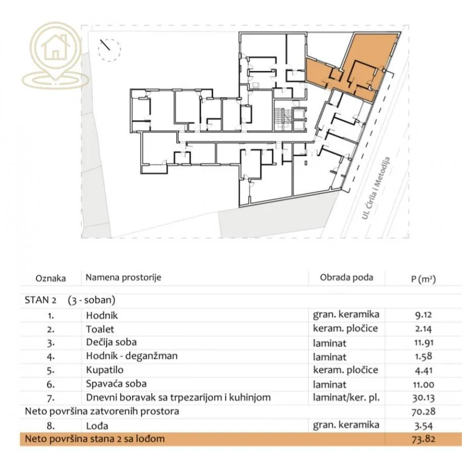 Sale, three bedroom apartment, 74m², Medijana, Niš