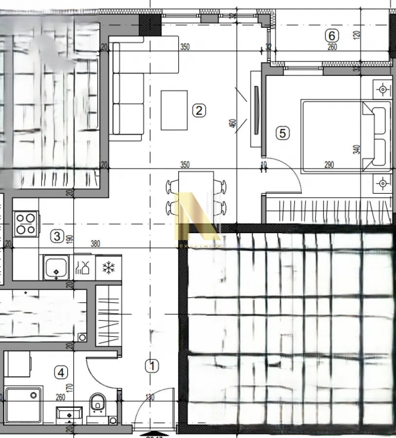 Prodaja, dvosoban stan, 44m², Centar, Inđija