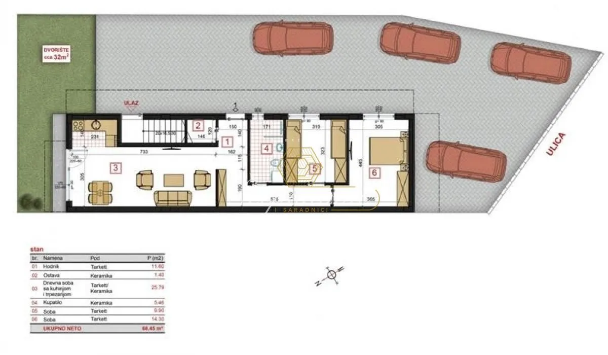 Prodaja, trosoban stan, 68m², Petrovaradin, Novi Sad