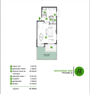 Prodaja, jednosoban stan, 66m², Opatovo, Tivat - image 5