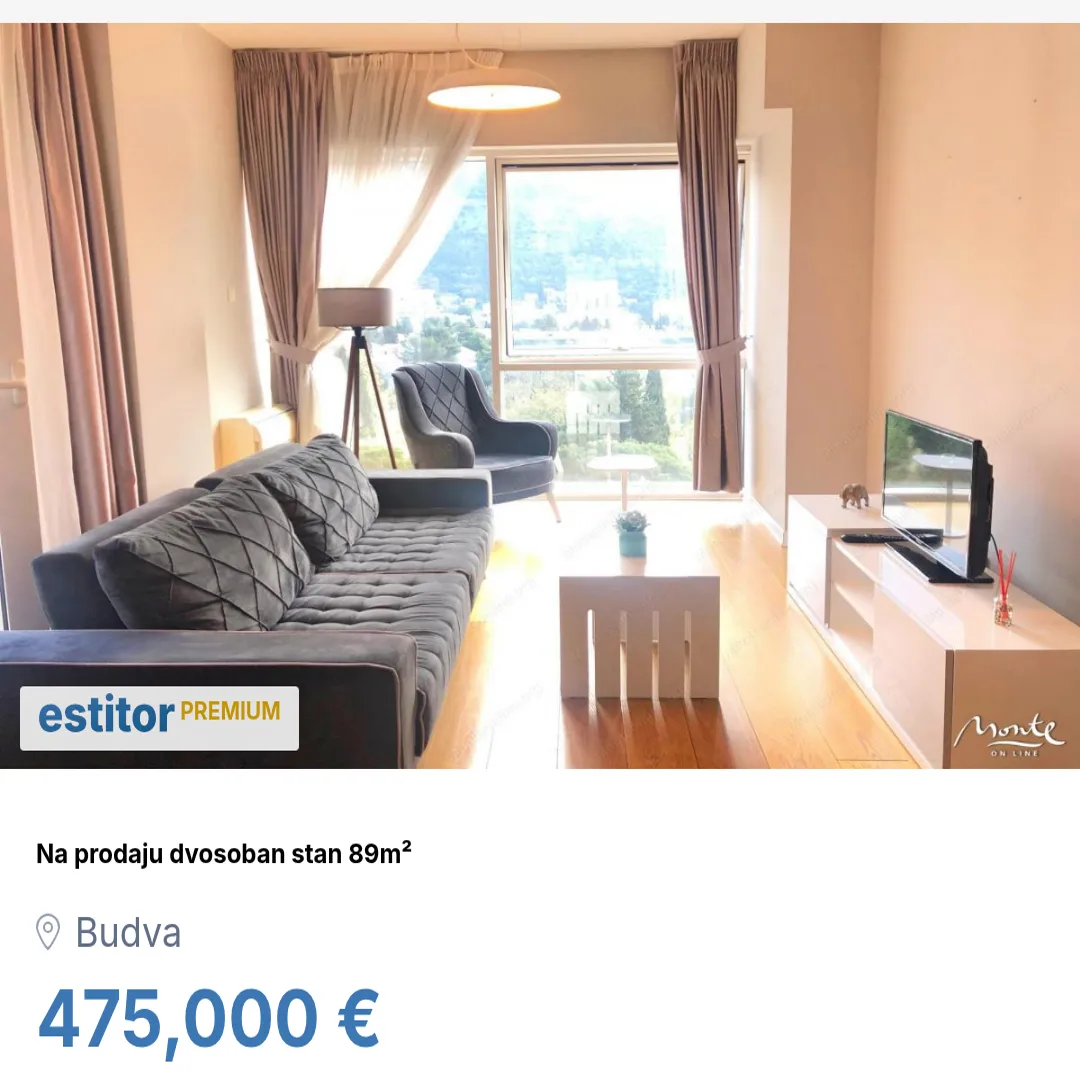 Sale, two bedroom apartment, 89m², Budva, Crna Gora