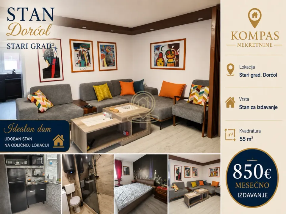 Rent, two bedroom apartment, 55m², Stari Grad, Beograd