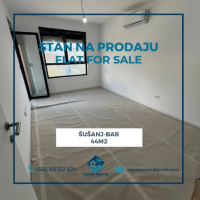 Sale, one bedroom apartment, 44m², Šušanj, Bar