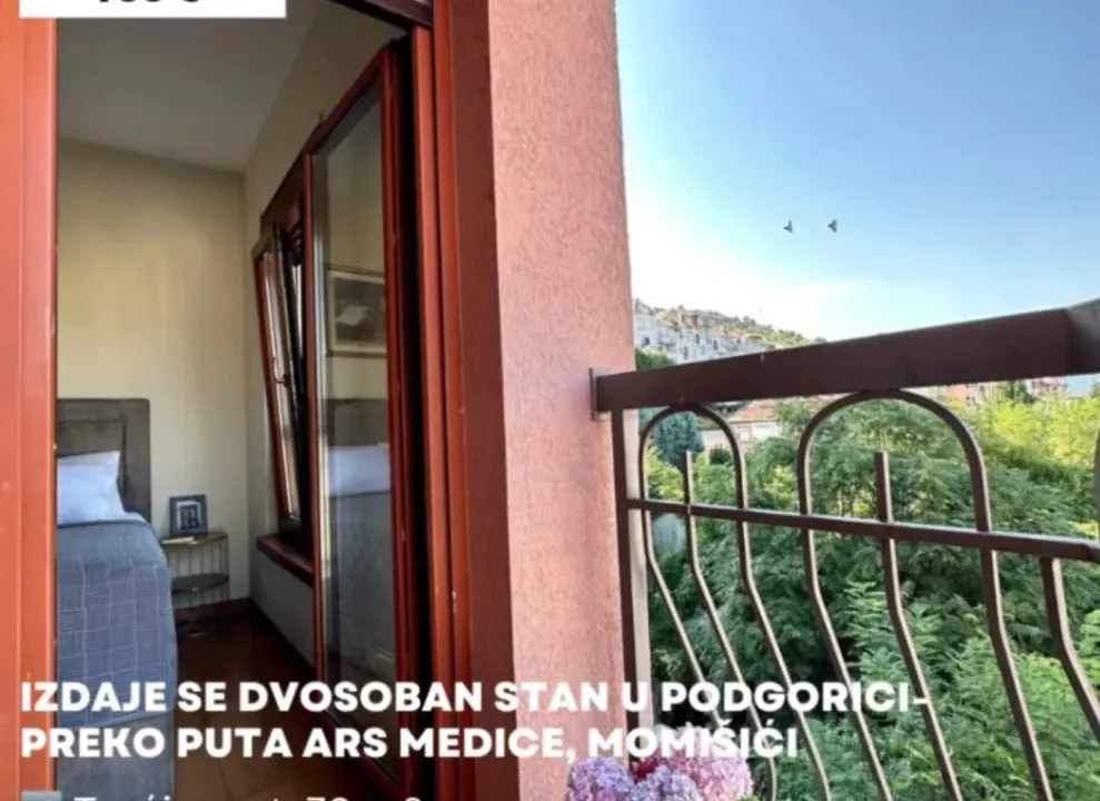 Izdavanje, dvosoban stan, 70m², Momišići, Podgorica