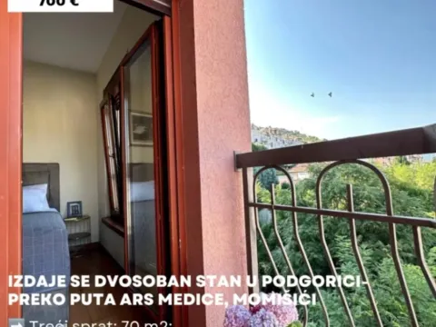 Rent, two bedroom apartment, 70m², Momišići, Podgorica