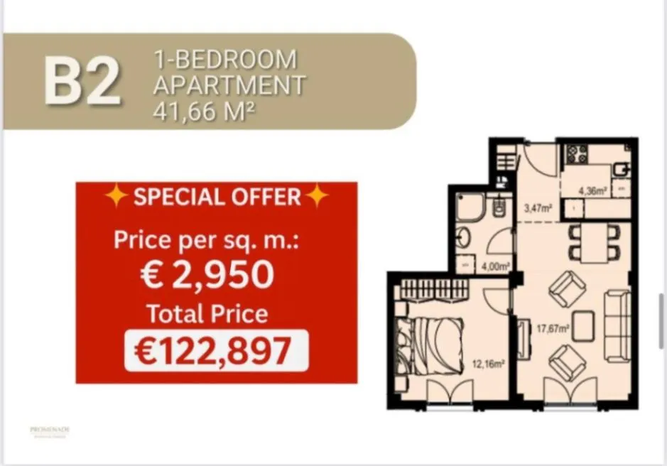 Sale, one bedroom apartment, 28m², Bečići, Budva