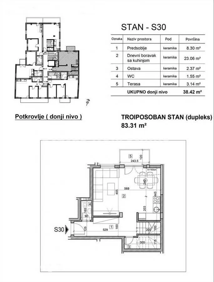 Prodaja, trosoban stan, 83m², Salajka, Novi Sad Sve Podlokacije