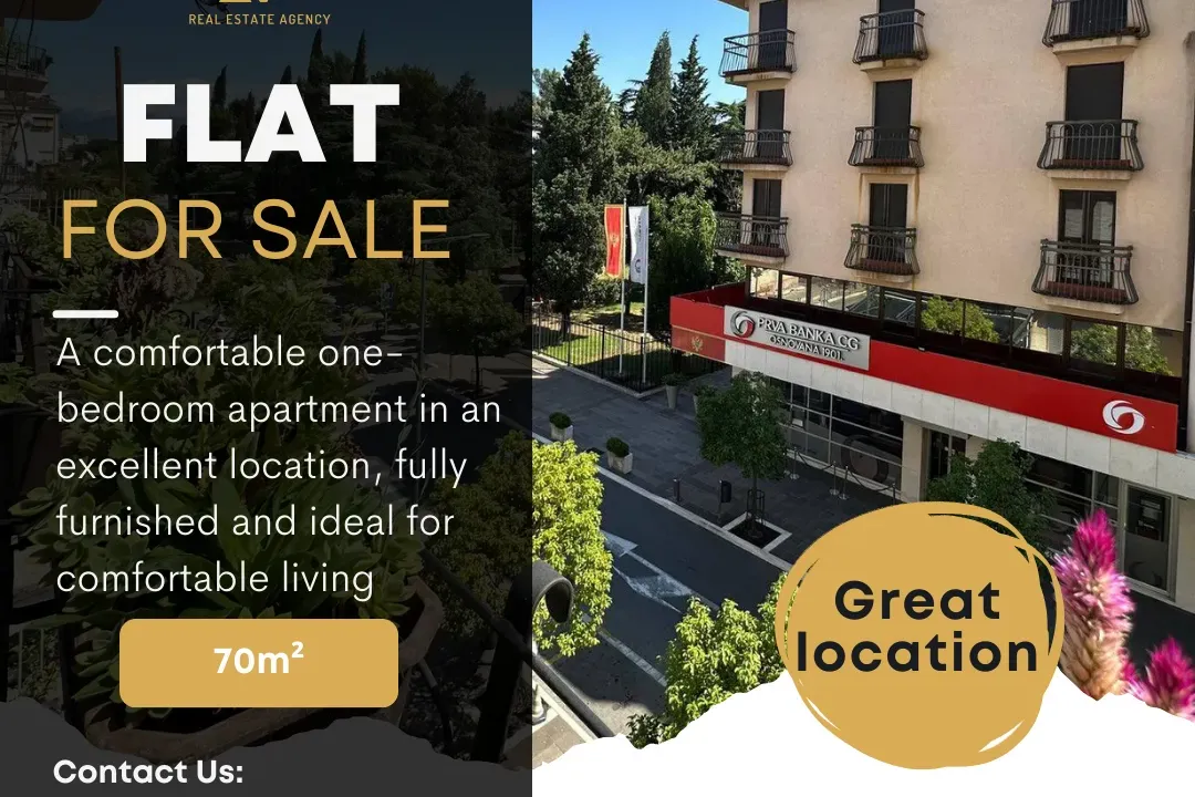 Prodaja, jednosoban stan, 70m², Centar, Podgorica