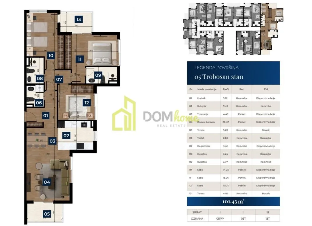 Prodaja, trosoban stan, 101m², Zabjelo, Podgorica