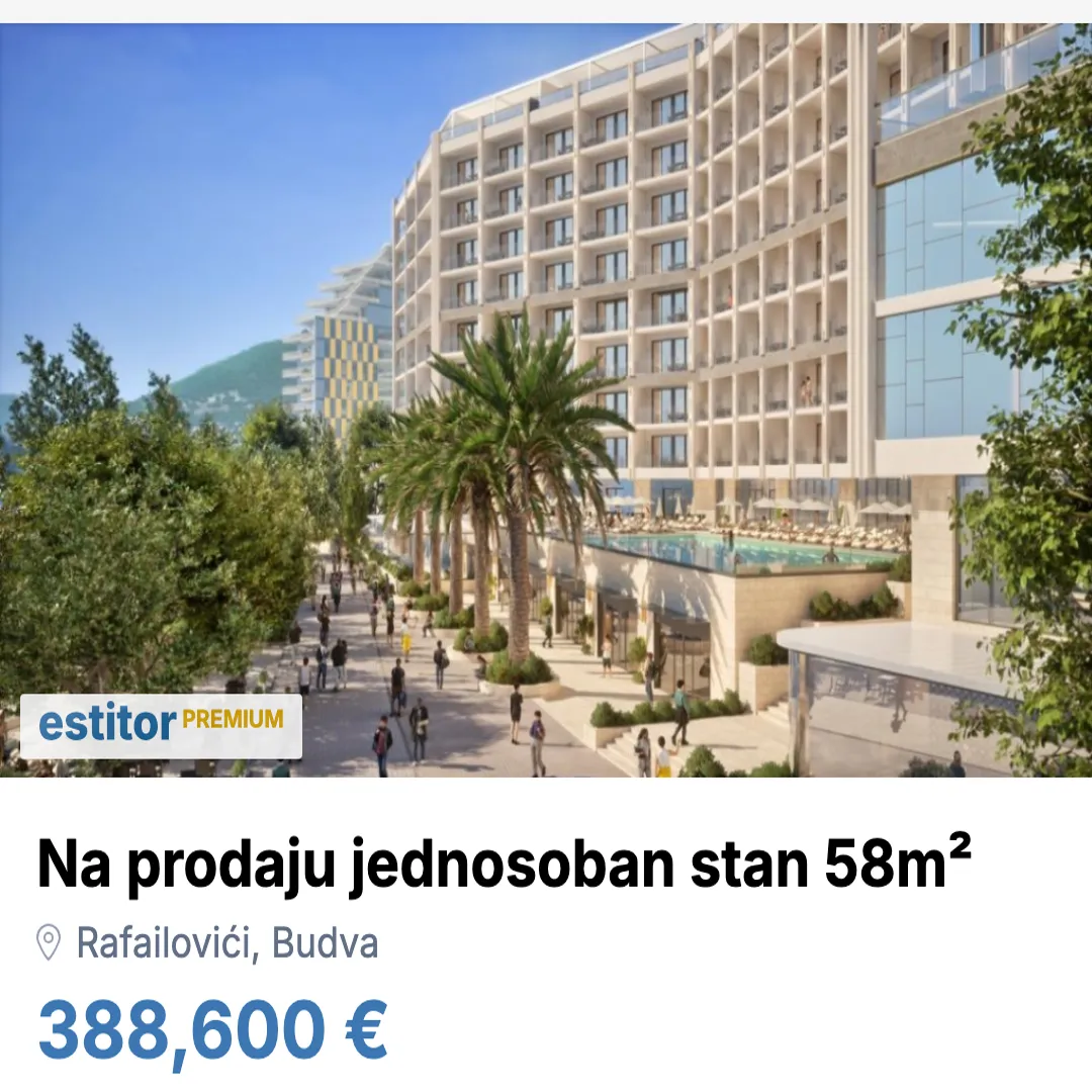 Sale, one bedroom apartment, 58m², Rafailovići, Budva