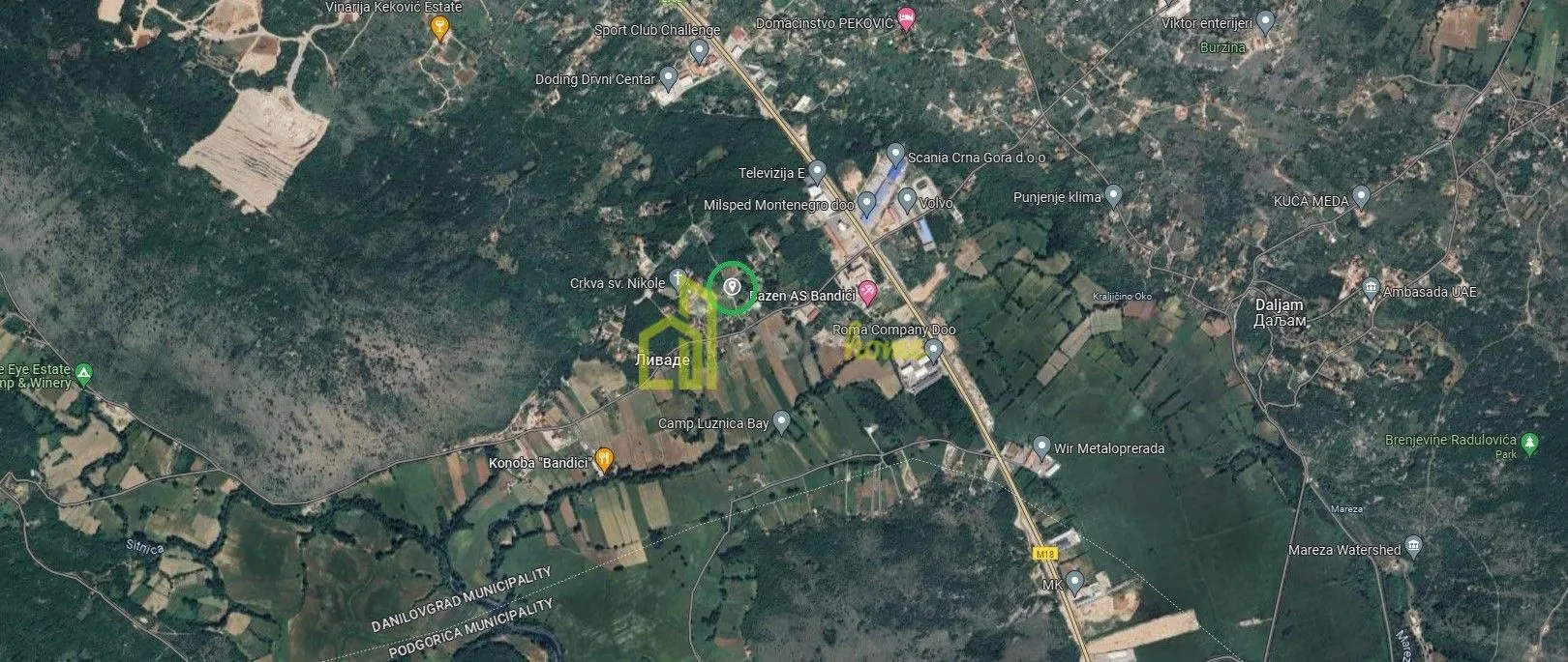 Prodaja, plac, 1988m², Bandići, Danilovgrad