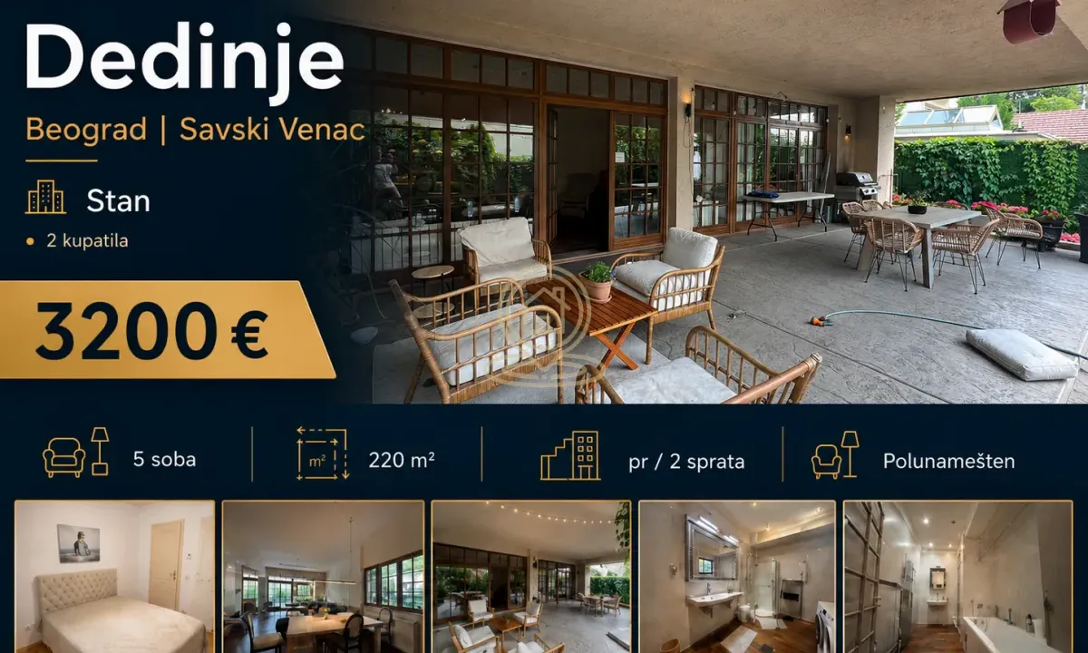 Izdavanje, stan, 220m², Savski Venac, Beograd