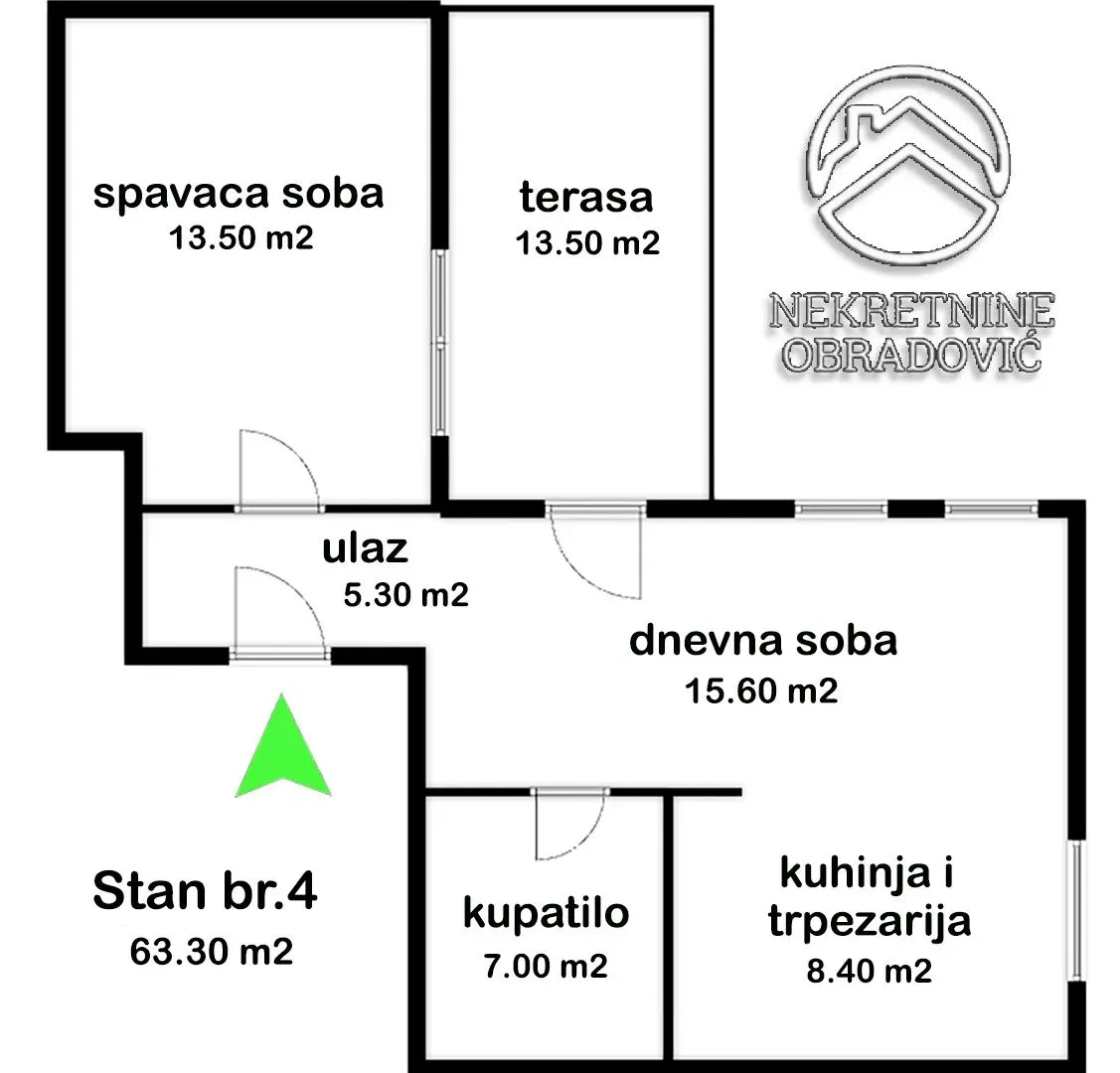 Sale, two bedroom apartment, 63m², Mirijevo Sve Podlokacije, Beograd