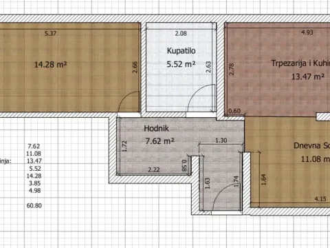 Prodaja, jednosoban stan, 58m², Stari Aerodrom, Podgorica - image 12