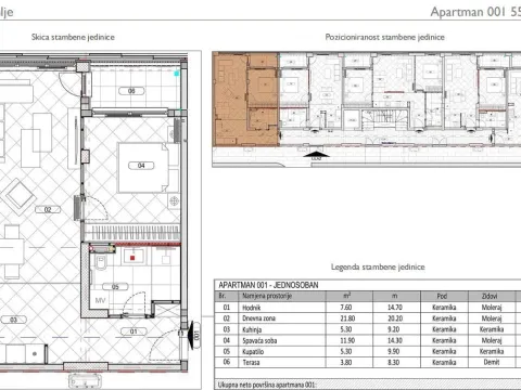 Sale, one bedroom apartment, 55m², Đuraševići, Tivat - image 8