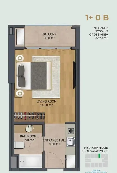 Sale, apartment, 27m², Bar, Crna Gora