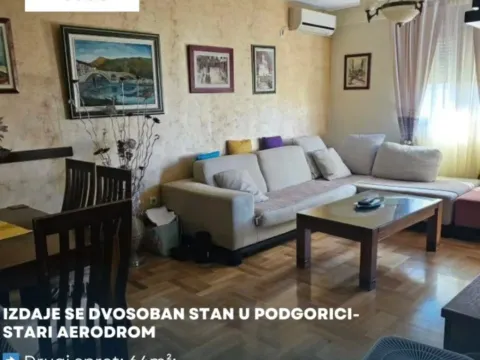 Izdavanje, dvosoban stan, 64m², Stari Aerodrom, Podgorica