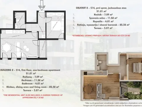 Sale, one bedroom apartment, 47m², Dobrota, Kotor - image 4