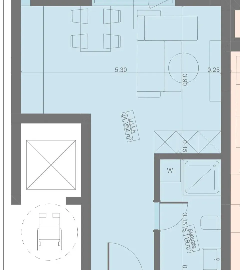 Sale, studio apartment, 32m², Ilino, Bar