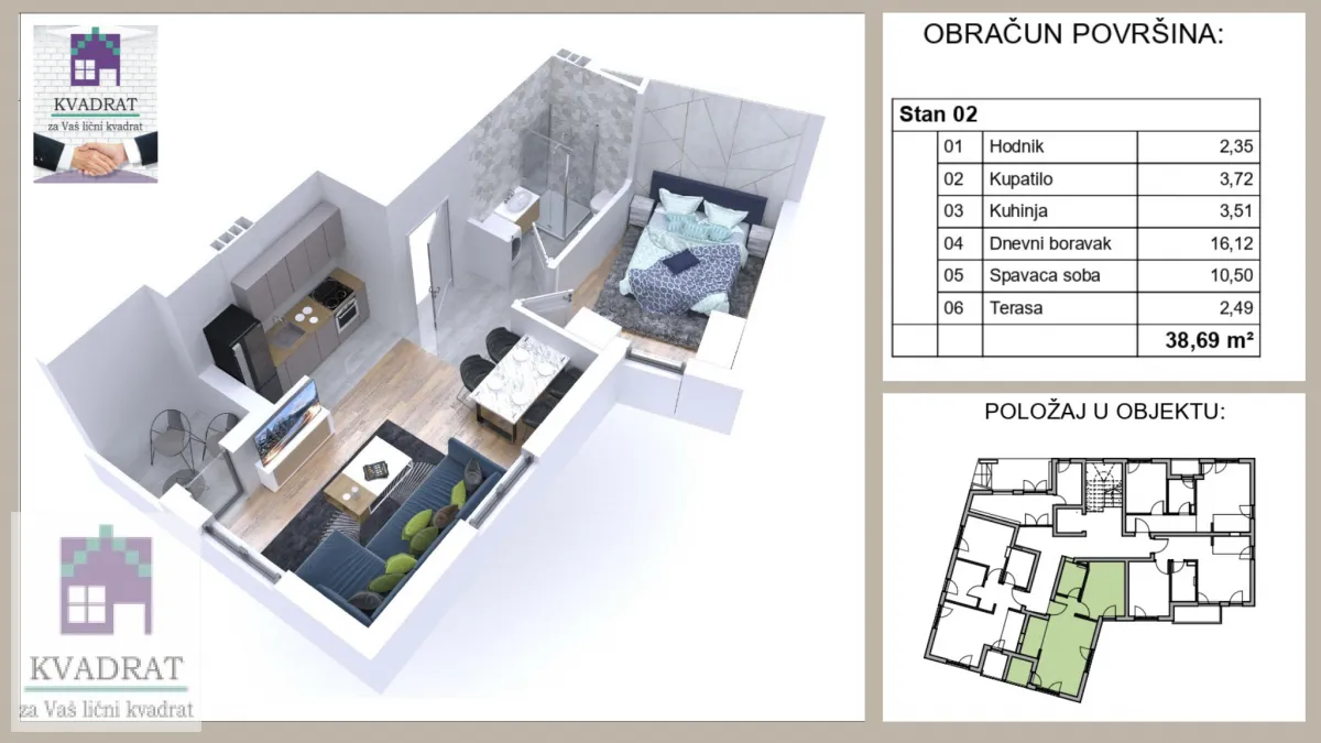 Sale, one bedroom apartment, 39m², Centar, Čajetina