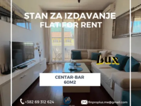 One Bedroom Apartment for Rent, 60m2, Centar, Bar One Bedroom Apartment for Rent, 60m2, Centar, Bar