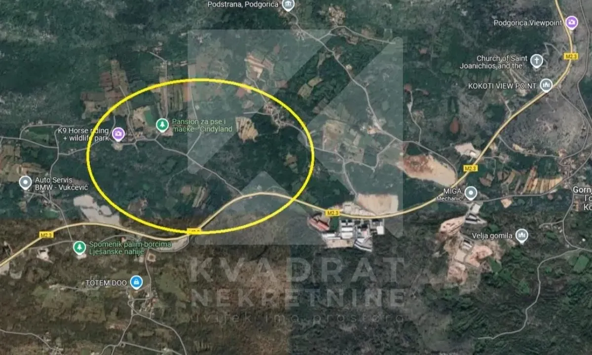 Prodaja, plac, 9772m², Gornji Kokoti, Podgorica