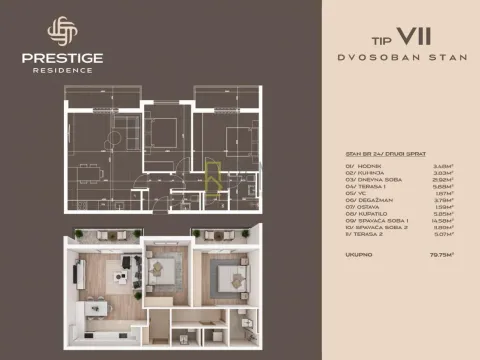 Prodaja, dvosoban stan, 62m², Zabjelo, Podgorica - image 5